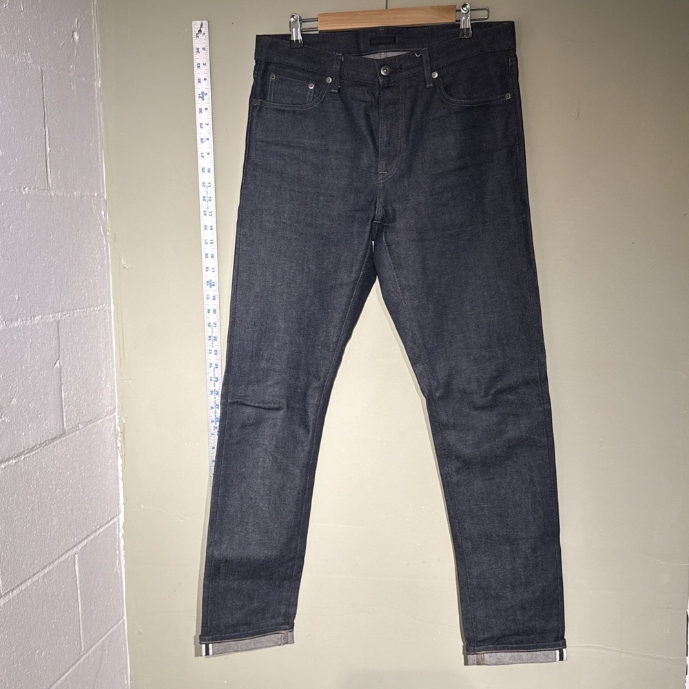 Uniqlo Selvedge Denim Jeans Kaihara Fabric Men's 33x34 Blue Never Worn Straight